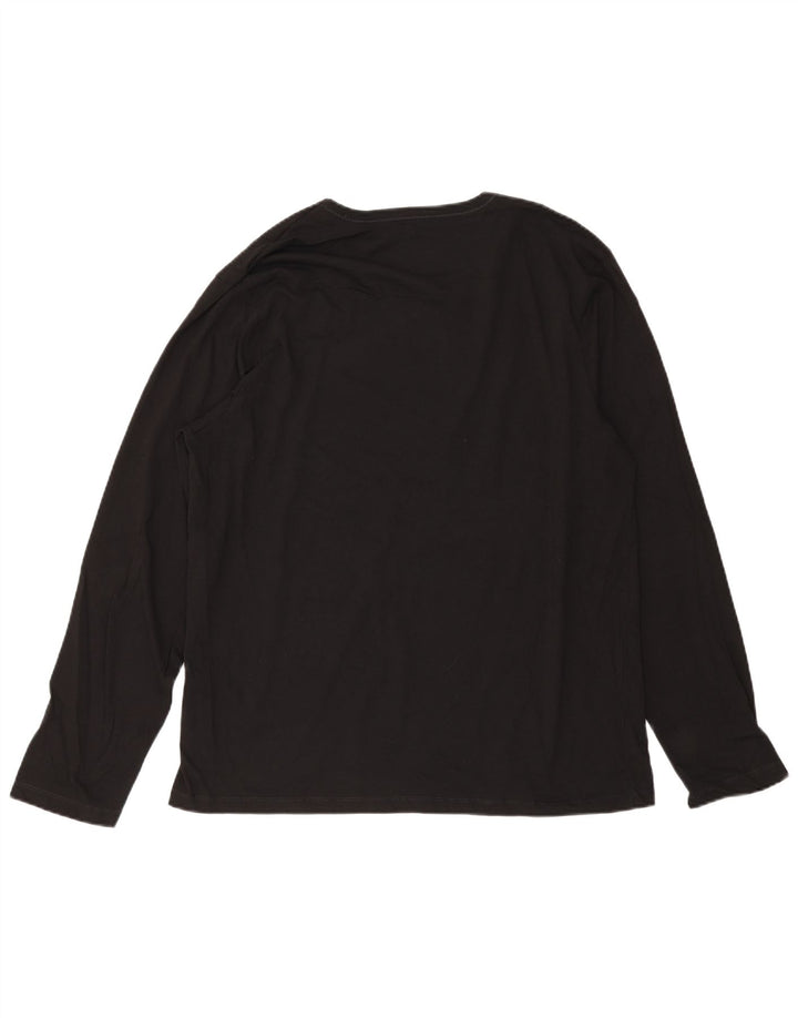 HUGO BOSS Herren Top Langarm 2XL Schwarz Baumwolle
