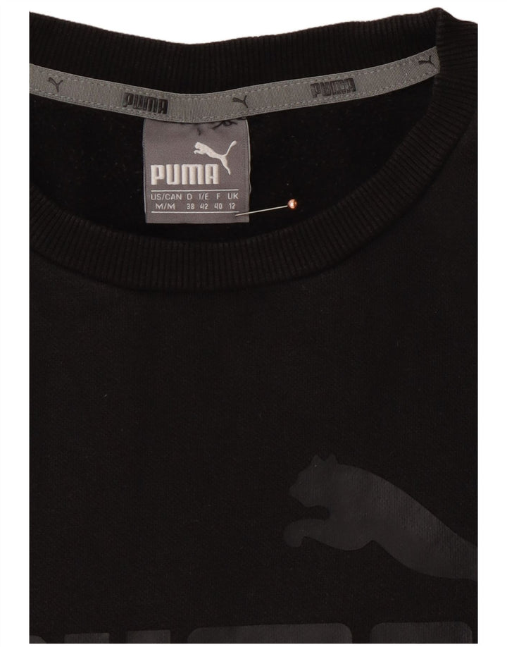 PUMA Damen Loose Fit Graphic Sweatshirt Pullover UK 12 Medium Schwarz