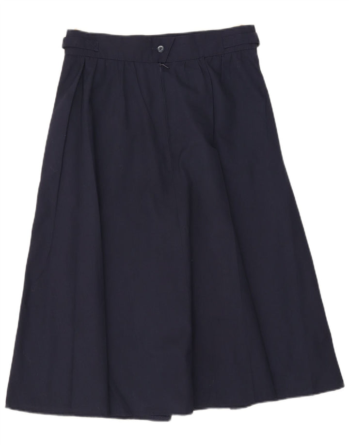 Vintage Womens A-Line Skirt IT 42 Medium W29 Navy Blue Polyester
