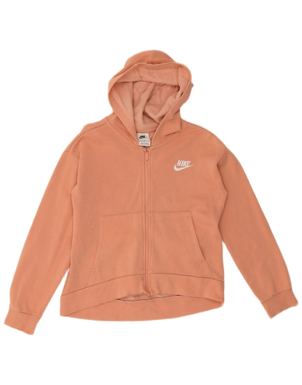 Nike Mädchen-Kapuzenpullover mit Reißverschluss, 12–13 Jahre, groß, rosa Baumwolle