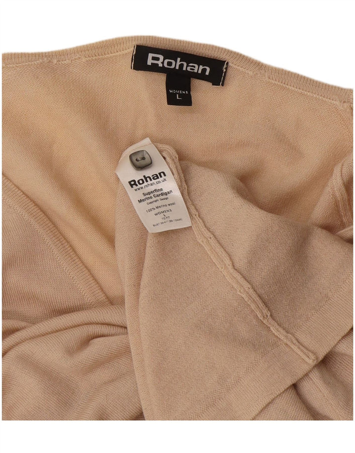Rohan Damen-Cardigan-Pullover UK 16 Große beige Wolle