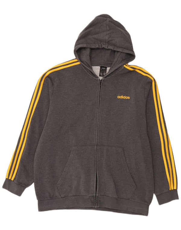 Adidas Herren Zip Hoodie Pullover 2XL Grau Baumwolle