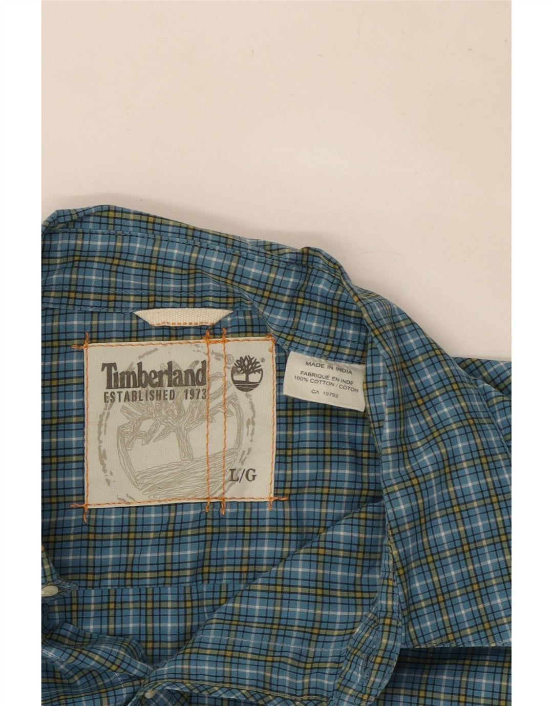 Timberland Herrenhemd, groß, blau kariert, Baumwolle