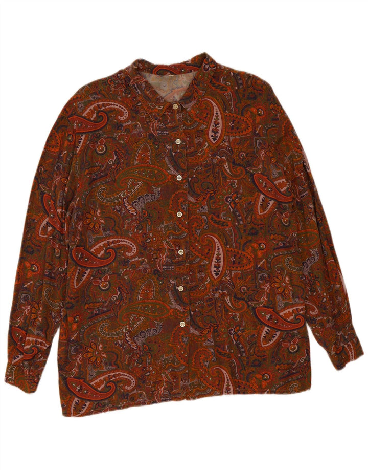 Vintage Damen Shirt UK 16 Großes mehrfarbiges Paisley