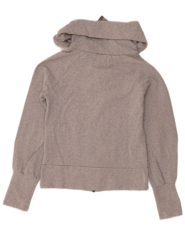 Adidas Damen Zip Hoodie Pullover UK 10 Small Grau Baumwolle