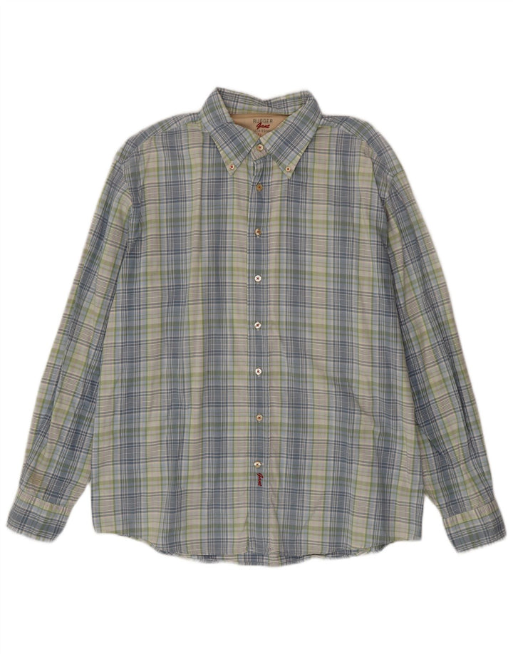 Gant Herren Rugger Slim Fit Hemd 2XL blau kariert Baumwolle