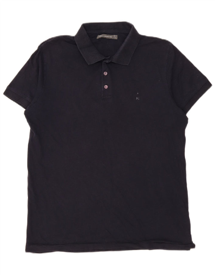 French Connection Herren-Poloshirt, groß, marineblau, Baumwolle