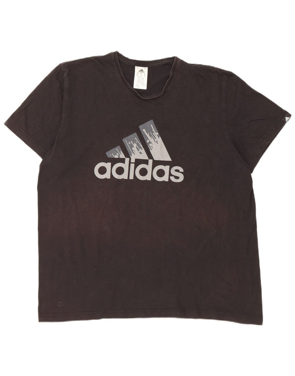 Adidas Herren Grafik T-Shirt Top XL Schwarz Baumwolle