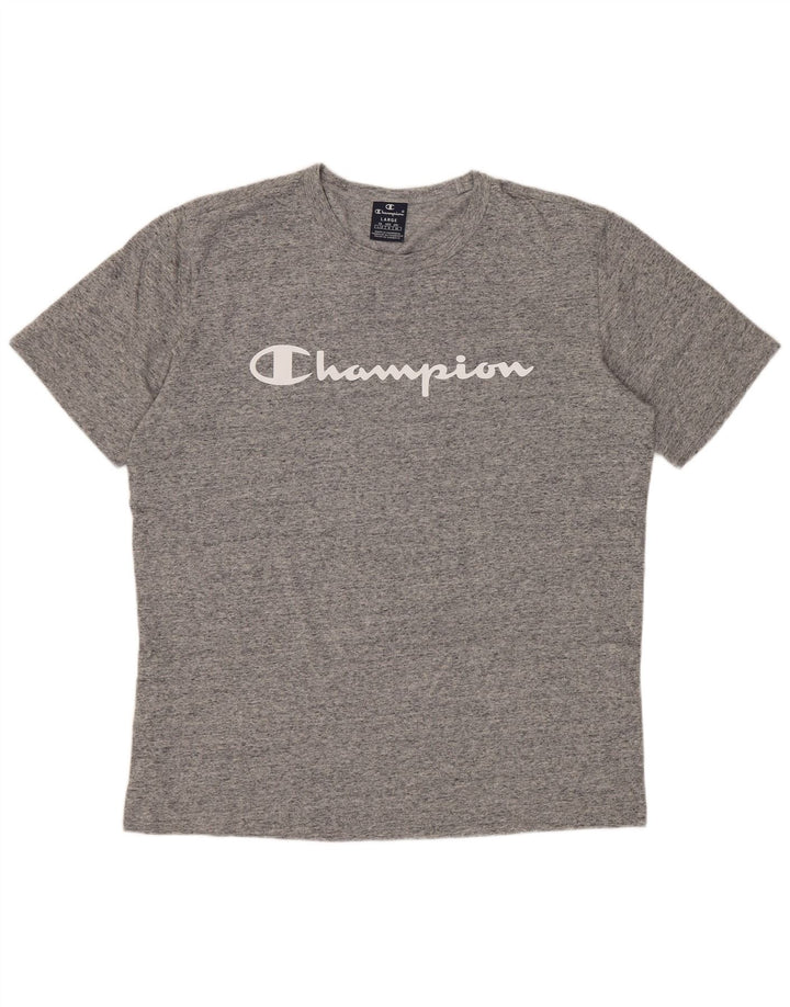 CHAMPION Herren-T-Shirt mit Grafik, groß, grau gesprenkelte Baumwolle