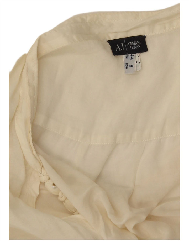 Armani Jeans Damen ärmelloses durchsichtiges Top US 8 Mittelweiß