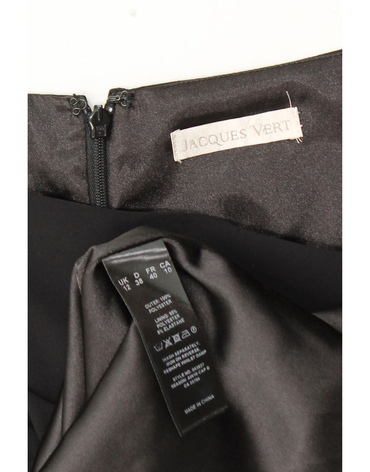 JACQUES VERT Damen Ärmelloses Schößchenkleid UK 12 Medium Schwarz Polyester