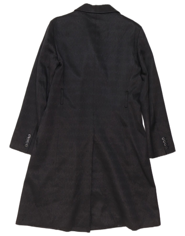 Strenesse Gabriele Strehle Zweireihiger Damenmantel UK 14 Medium Schwarz