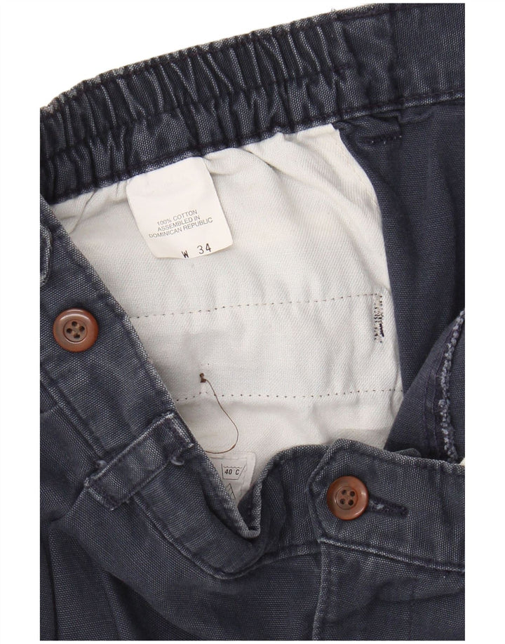 DOCKERS Herren Pegged Chino Shorts W34 Große marineblaue Baumwolle