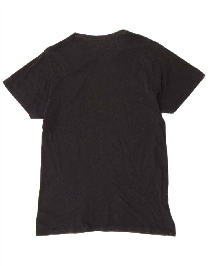 Pull & Bear Herren-T-Shirt mit Grafik, mittelgroß, Schwarz