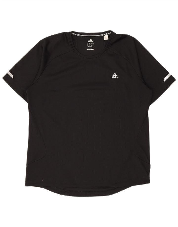 ADIDAS Herren Climalite T-Shirt Top Large Schwarz Polyester