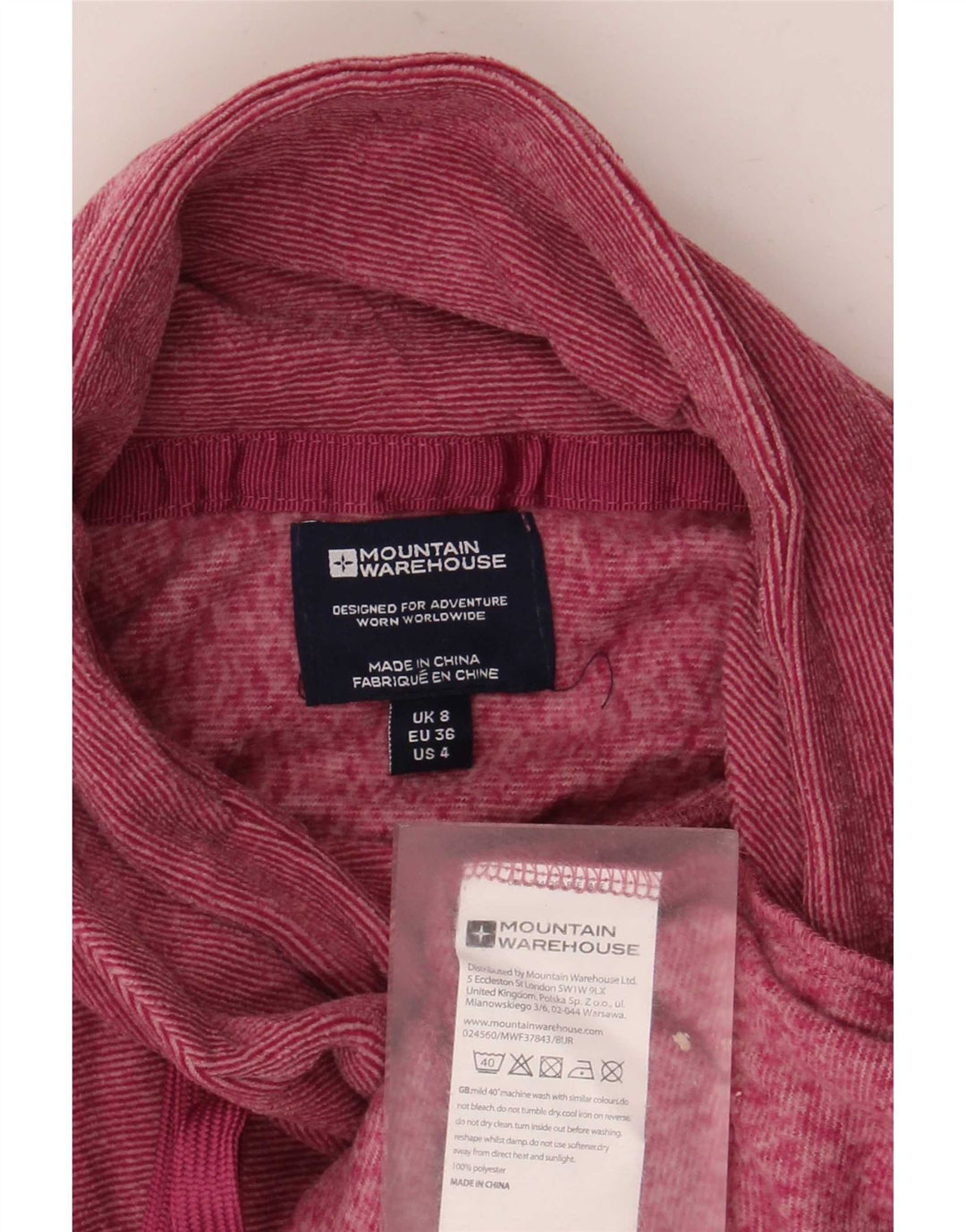 Mountain Warehouse Fleece-Pullover für Damen, UK 8, Größe S, Rosa, Nadelstreifen, Polyester