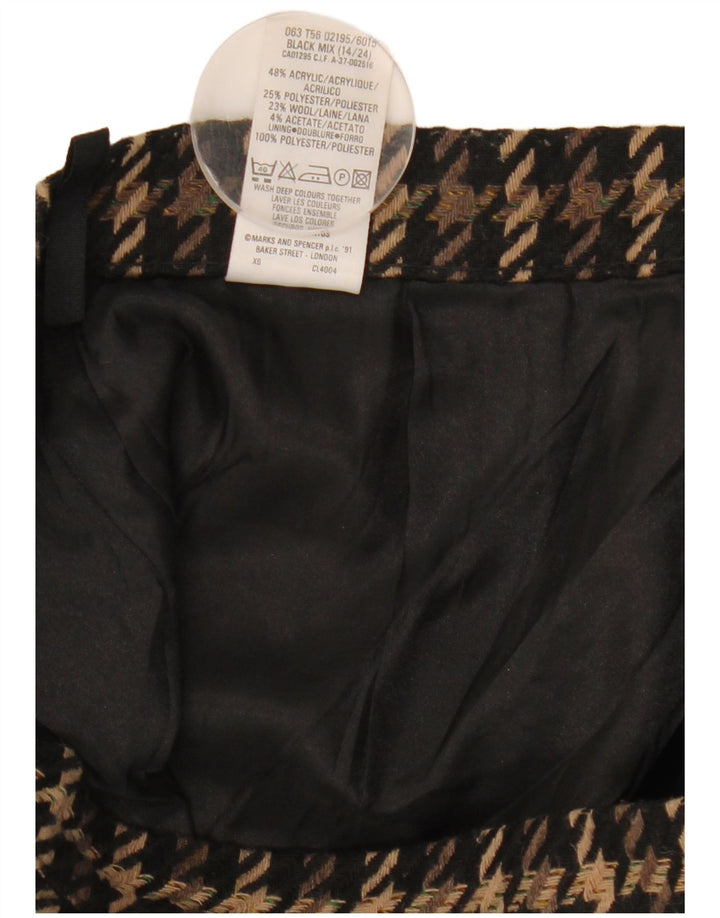 Marks & Spencer Damen Bleistiftrock UK 14 Medium W28 Braun kariertes Acryl