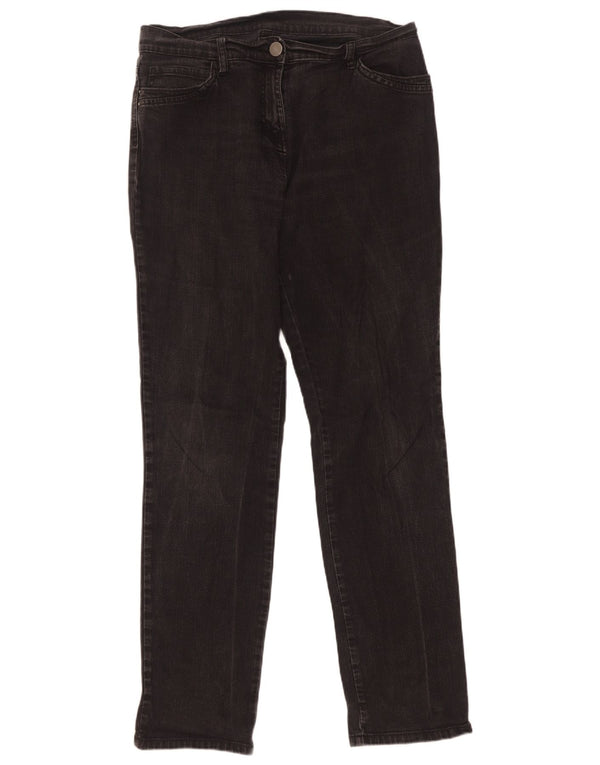 Marks & Spencer Damen Slim Jeans UK 14 Large W32 L32 Schwarze Baumwolle