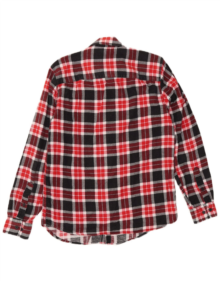 JACK & JONES Herren-Flanellhemd aus mittelrot karierter Baumwolle