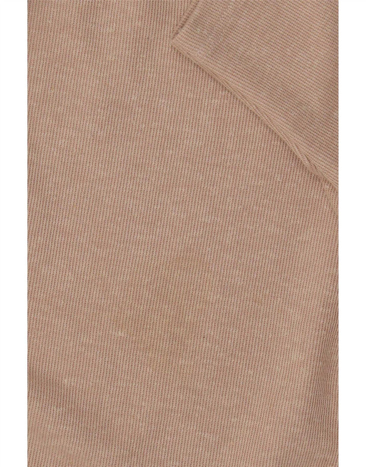 Topshop Damen Crop T-Shirt Top UK 10 Small Beige Polyester