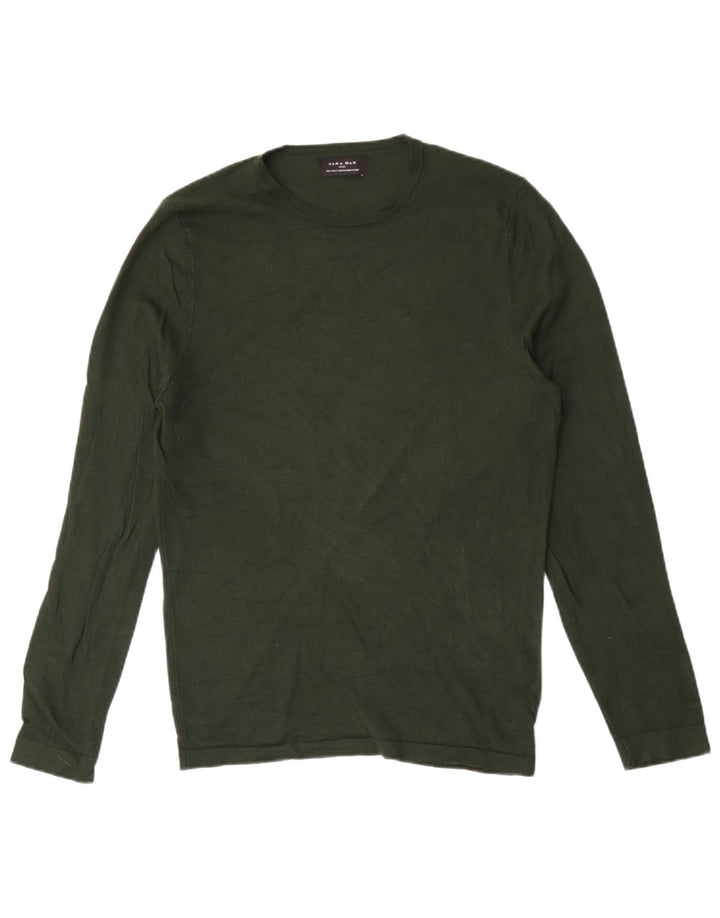 Zara Herren Top Langarm Small Grün