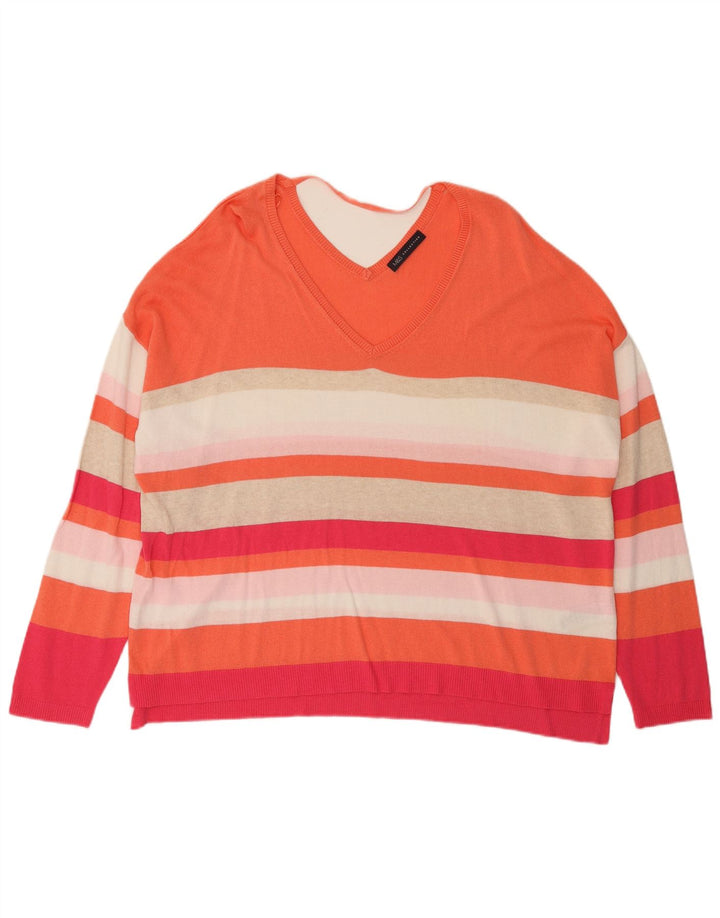Marks & Spencer Damen-Pullover mit V-Ausschnitt, UK 24 4XL, mehrfarbig