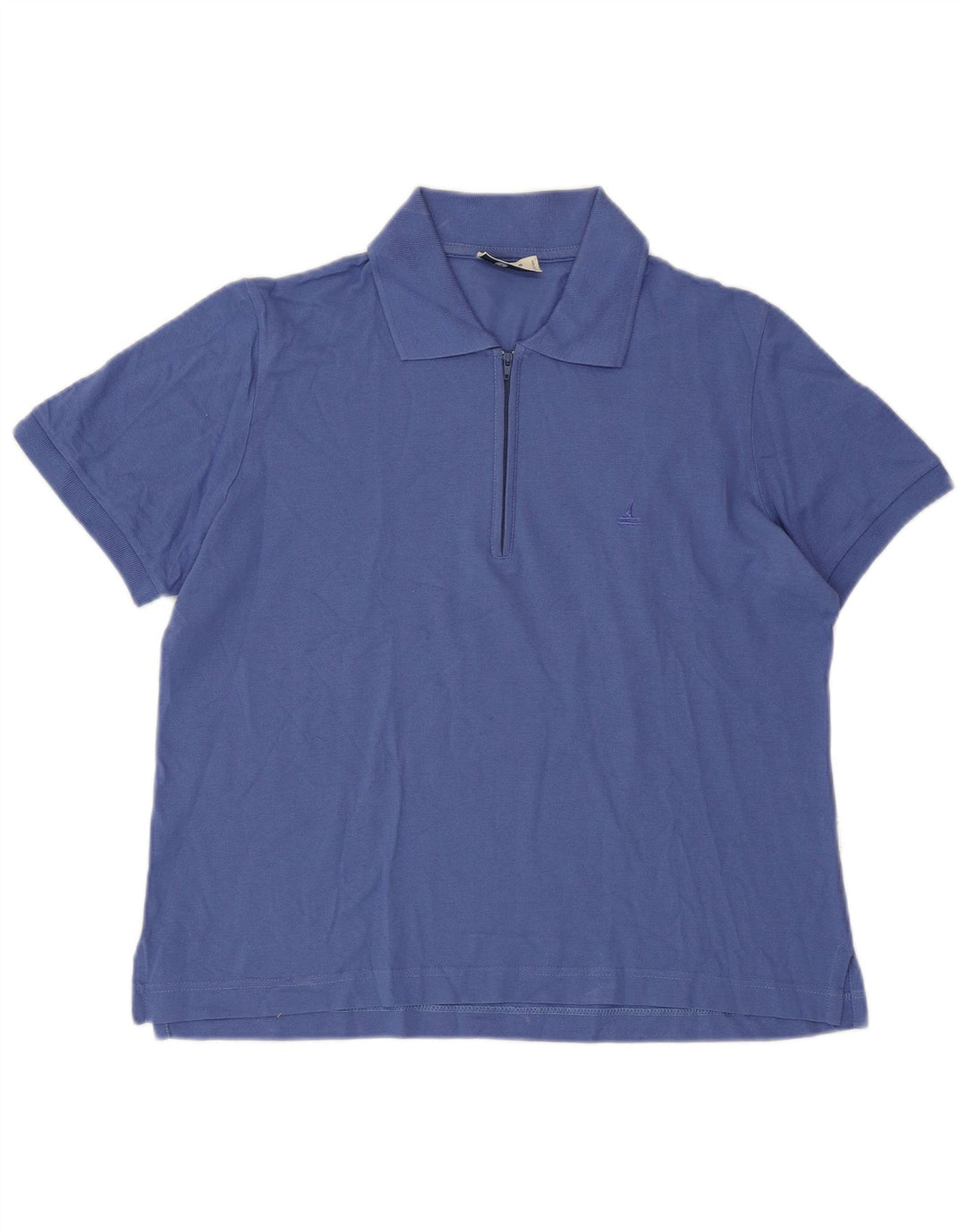 NAVIGARE Damen Poloshirt IT 46 Large Blau Baumwolle