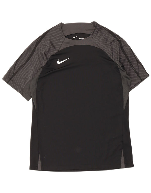 Nike Herren Dri Fit Slim Fit T-Shirt-Oberteil Mittelschwarzes Colourblock-Polyester