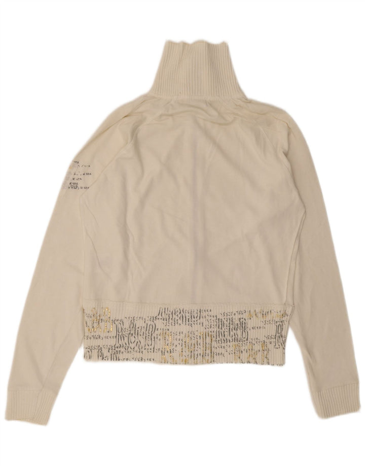 Arena Damen-Trainingsanzug mit Grafik, übergroß, Jacke, Größe S, cremefarbene Baumwolle