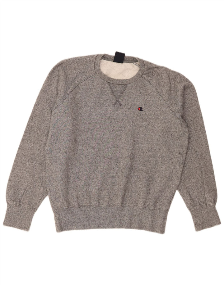 Champion Damen-Sweatshirt-Pullover, UK 14, mittelgrau gefleckte Baumwolle