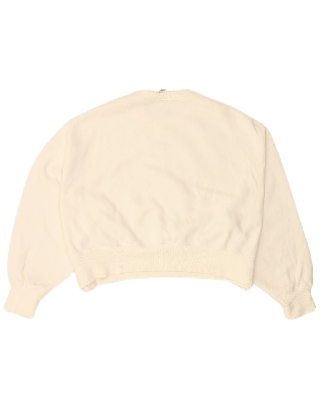 NIKE Womens Crop Oversized Sweatshirt Pullover UK 14 Mittelweiße Baumwolle