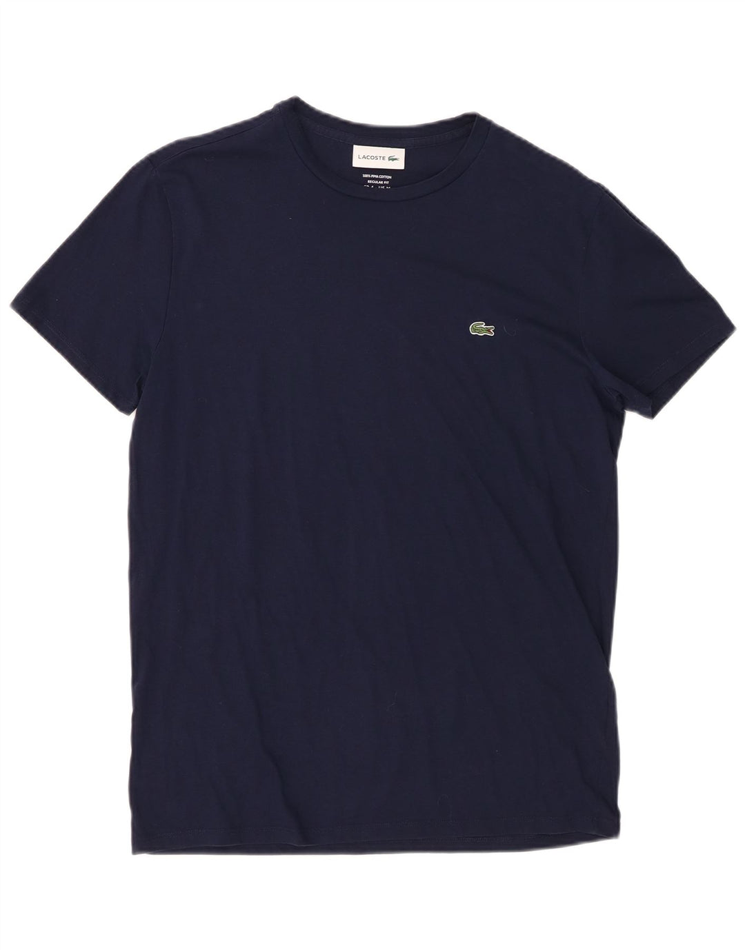 Lacoste Herren-T-Shirt mit normaler Passform, Größe 4, mittelmarineblaue Baumwolle