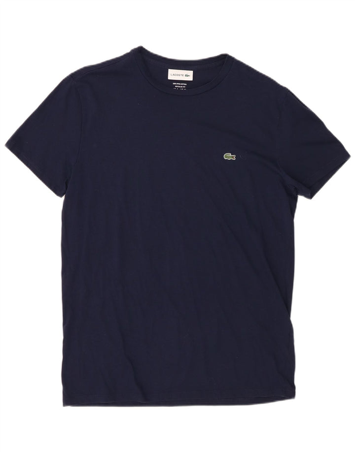 Lacoste Herren-T-Shirt mit normaler Passform, Größe 4, mittelmarineblaue Baumwolle