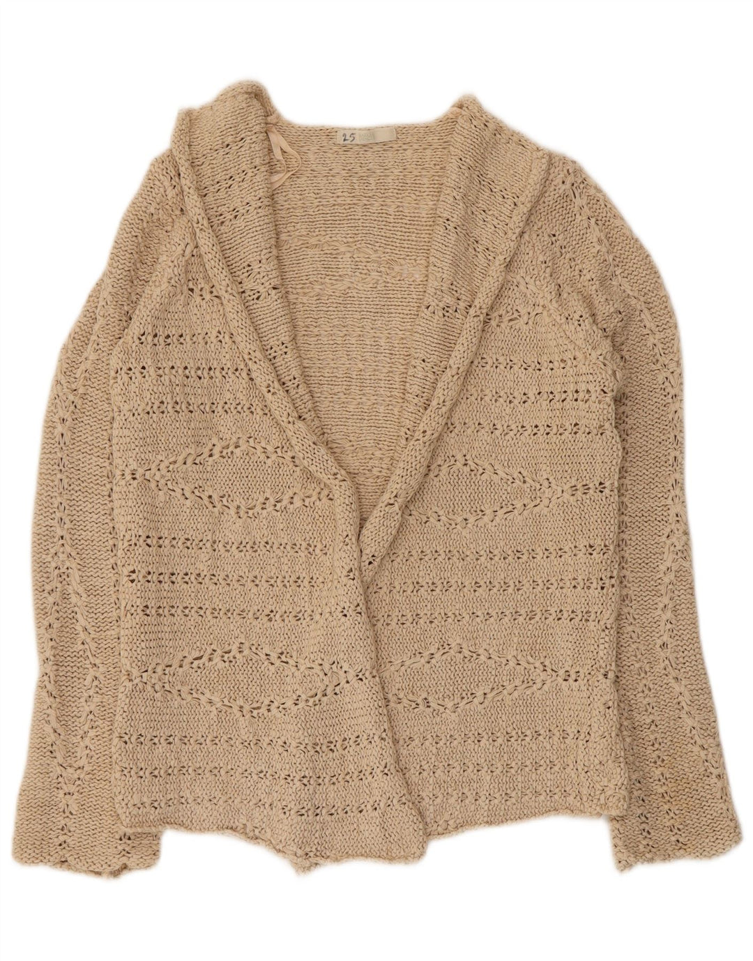 Marks & Spencer Offener Damen-Cardigan-Pullover UK 12 Medium Beige Acryl