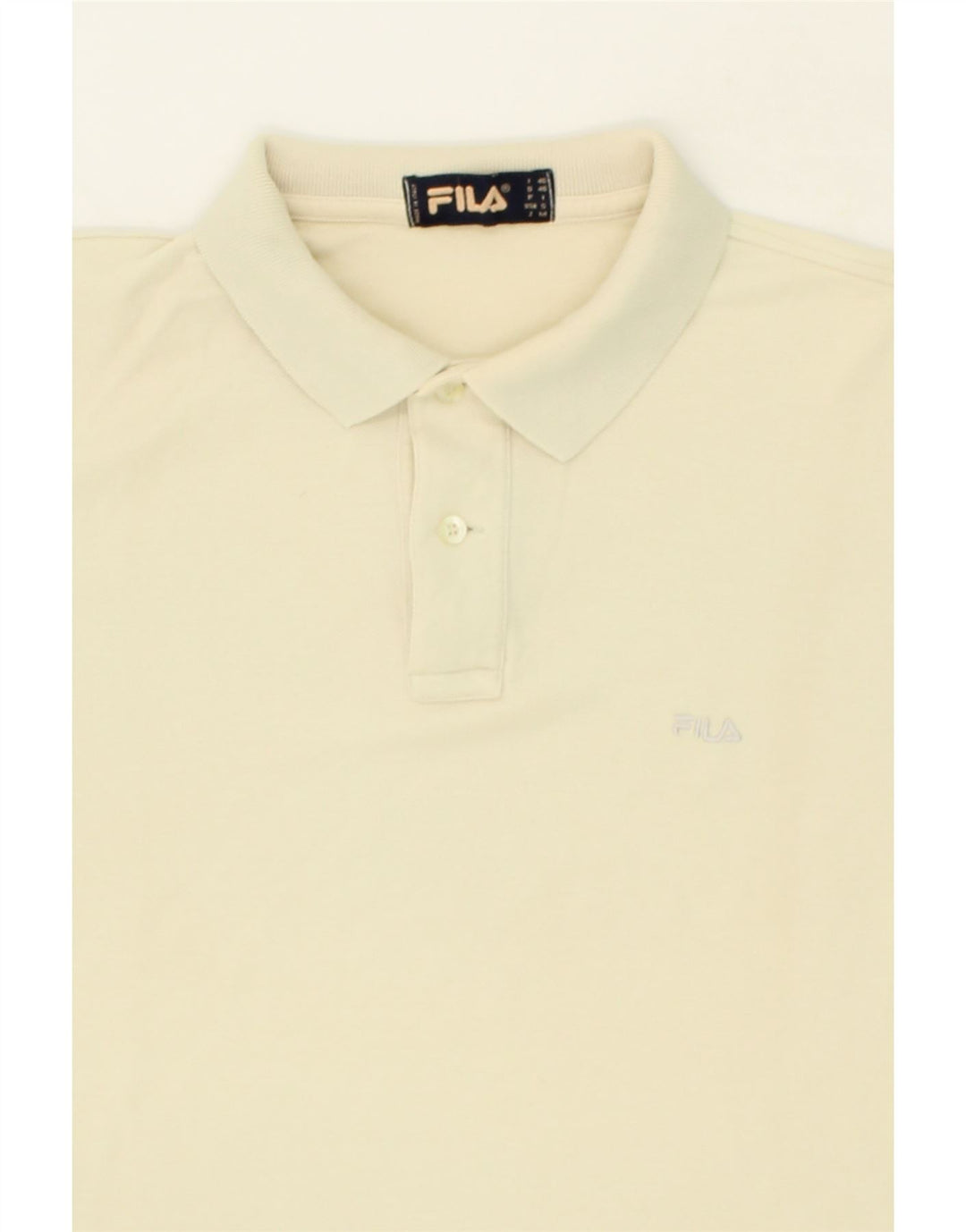 FILA Mens Polo Shirt IT 46 Small Beige Cotton Vintage Fila and Second-Hand Fila from Messina Hembry 