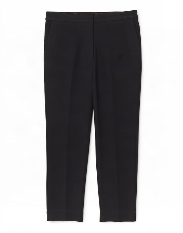 Zara Damen Crop Slim Freizeithose, Größe L, W30, L26, Marineblau, Baumwolle