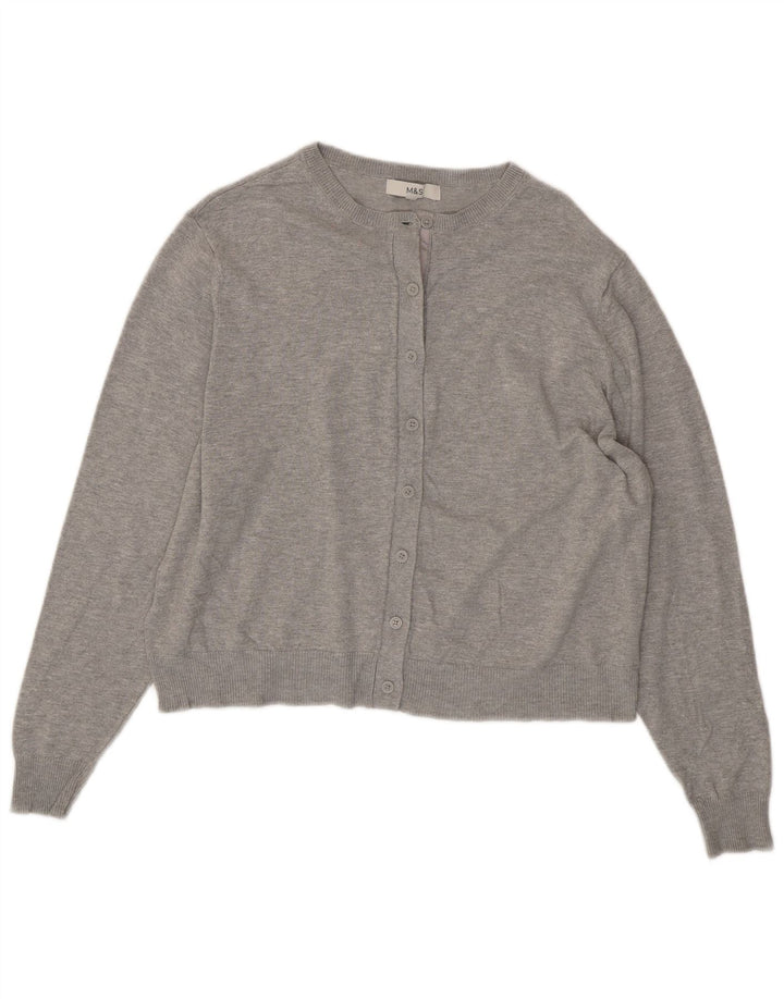 MARKS & SPENCER Womens Cardigan Sweater UK 14 Large Grey