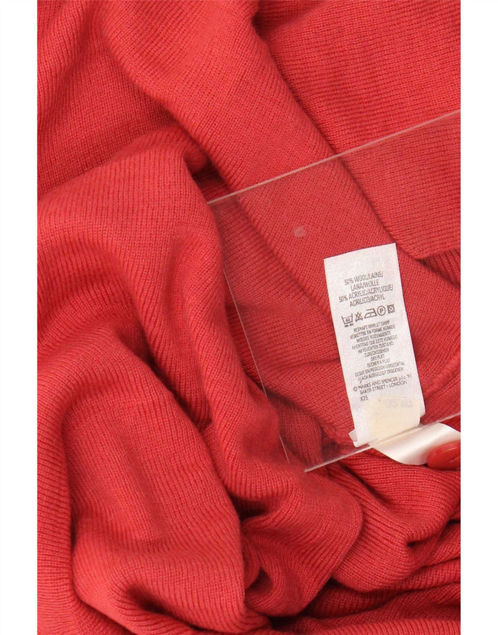 Marks & Spencer Damen St. Michael Cardigan Pullover UK 14 Large Red