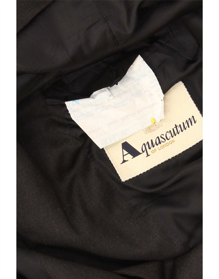Aquascutum Herren 3-Knopf-Blazerjacke IT 52 XL Schwarz Cupro