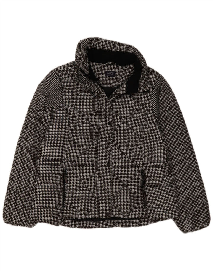 Marks & Spencer Damen Steppjacke UK 16 Large Schwarzer Hahnentritt
