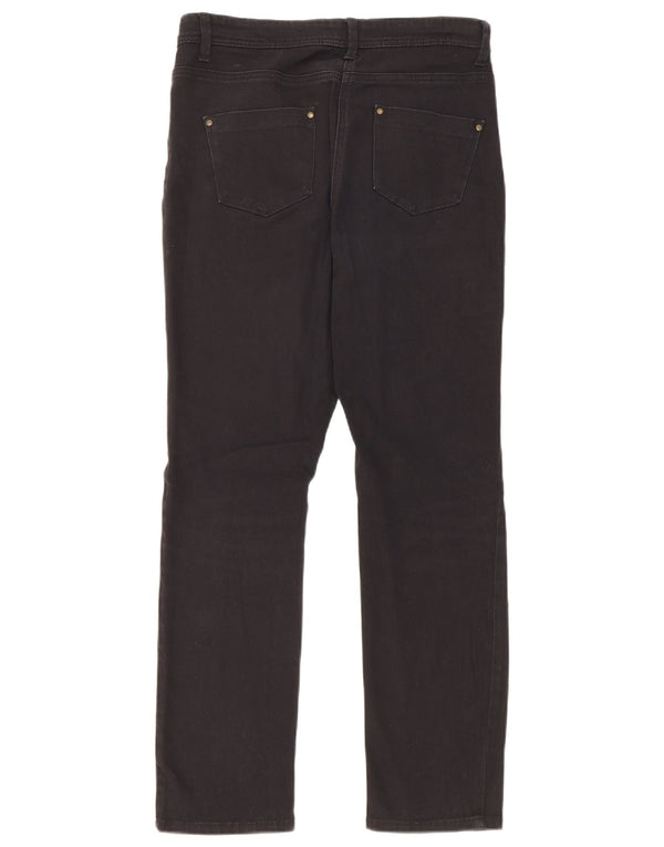 M&Co Damen Straight Jeans UK 10 Small W30 L28 Schwarze Baumwolle