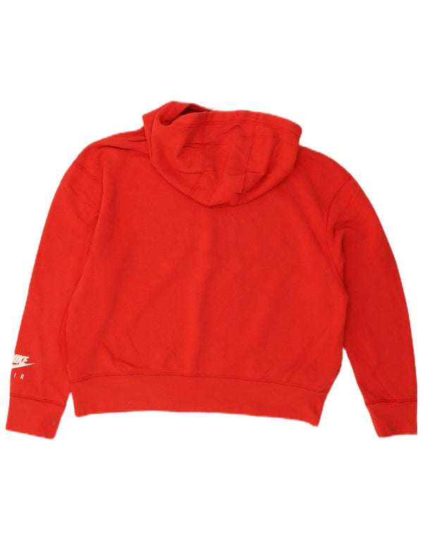 Nike Womens Graphic Oversized Hoodie Pullover UK 6 XS Rote Baumwolle