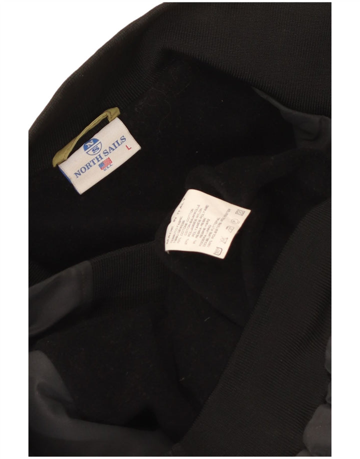 North Sails Herren Bomberjacke UK 40 Große schwarze Colourblock-Baumwolle