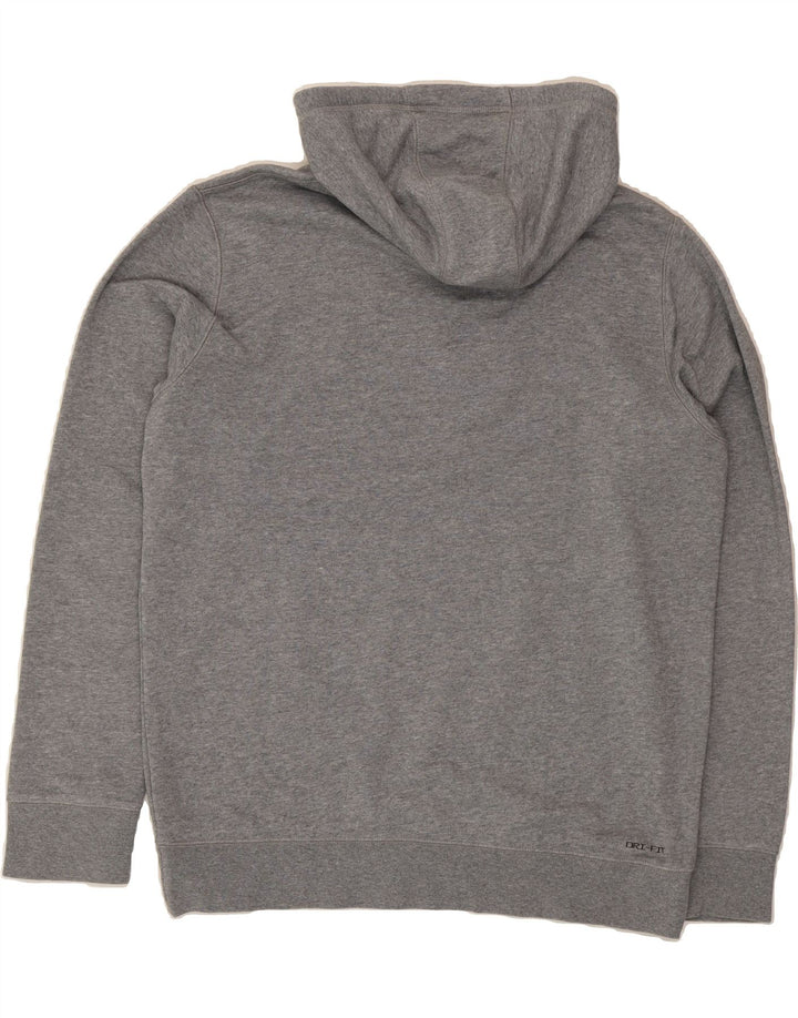 JORDAN Mens Dri Fit Hoodie Jumper Small Grey Cotton Vintage Jordan and Second-Hand Jordan from Messina Hembry 