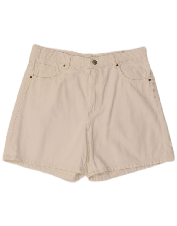 Zara Damen Jeansshorts EU 44 XL W34 Weiße Baumwolle
