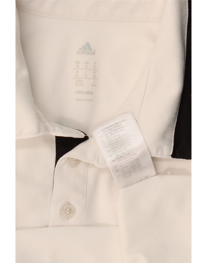 ADIDAS Herren Climalite Poloshirt XL Weiß Colourblock Polyester