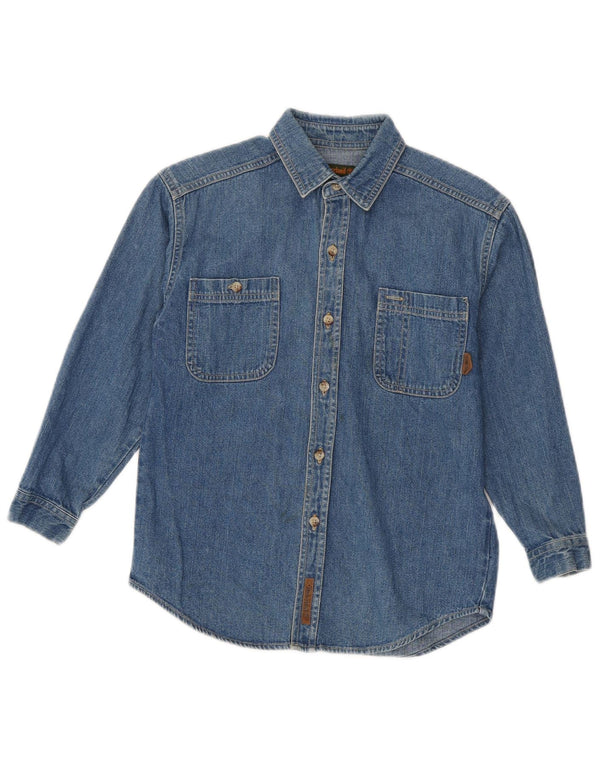 Timberland Jeanshemd für Jungen, 7–8 Jahre, blaue Baumwolle