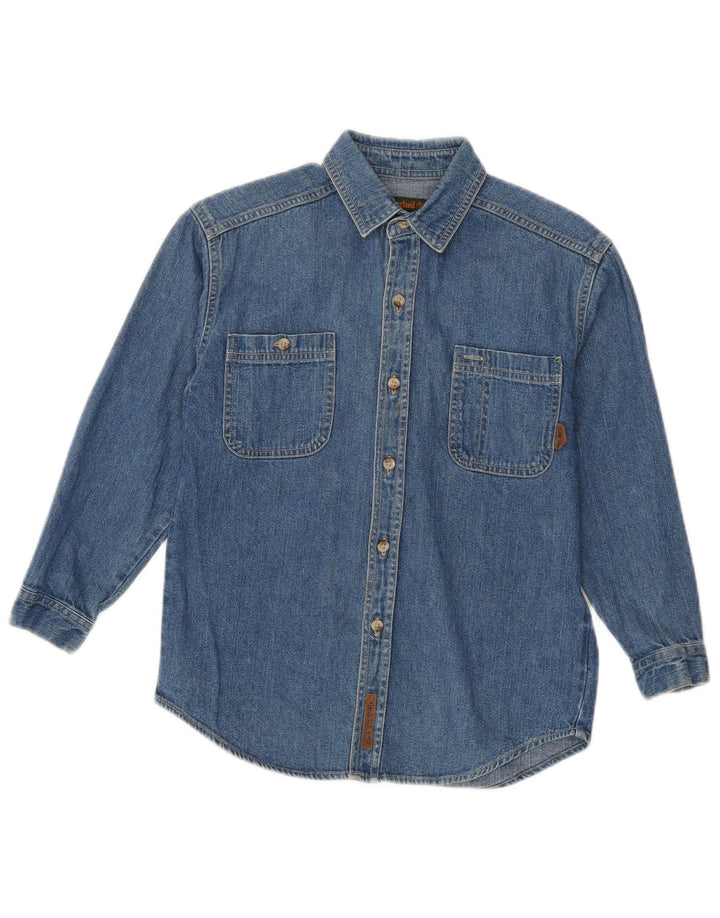 Timberland Jeanshemd für Jungen, 7–8 Jahre, blaue Baumwolle