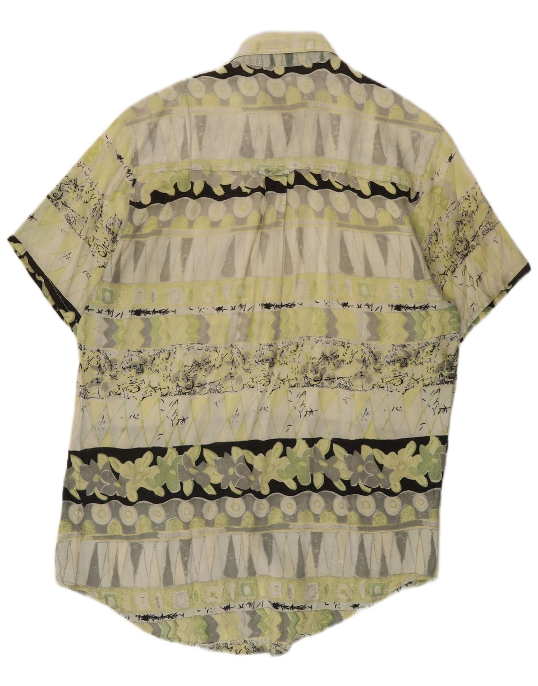Vintage Herren Kurzarmshirt Mittelgrün Geometrisch