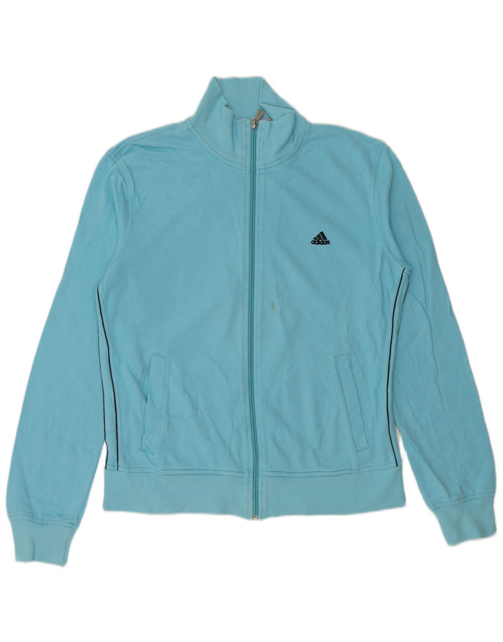 ADIDAS Damen-Trainingsanzug, Top-Jacke, EU 44/46, große blaue Baumwolle